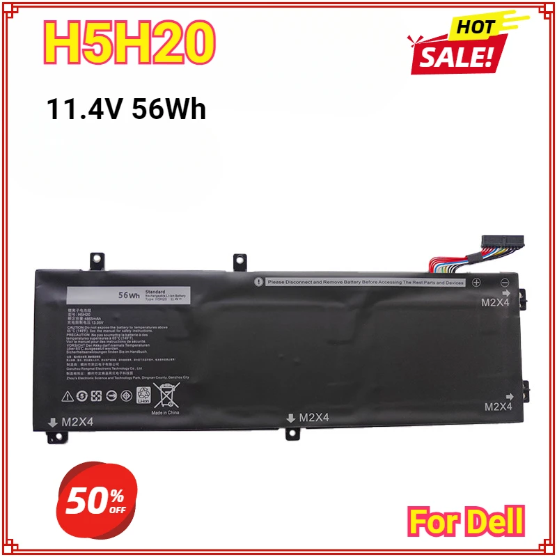 H5H20 Laptop Battery for Dell XPS 15 9550 9560 9570 9590 Precision 5510 5520 5530 5540 Inspiron 7591 7590 7501 Series 56Wh