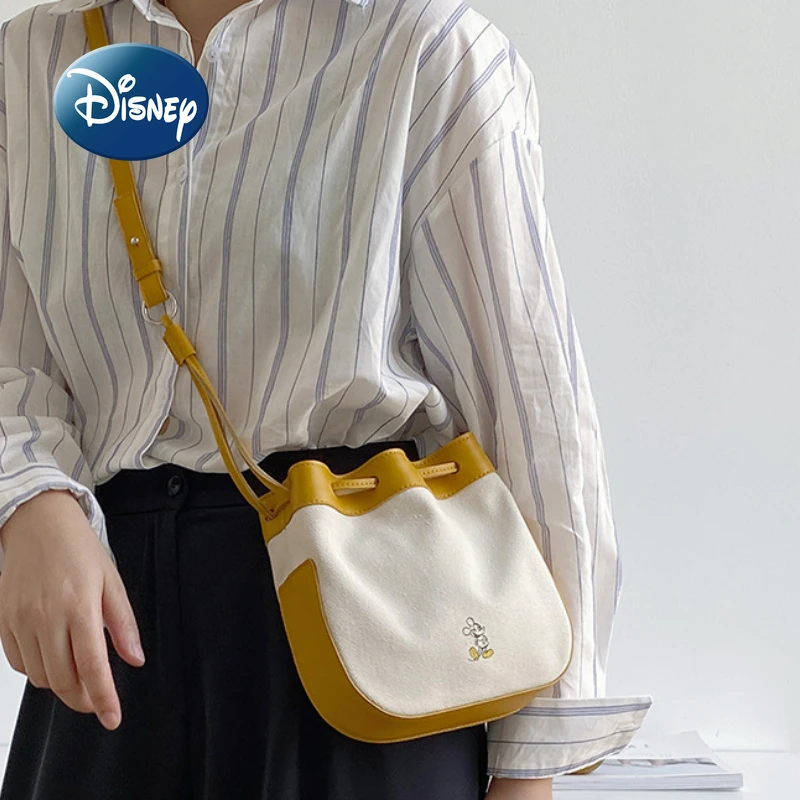 Disney Mickey Original New Women's Shoulder Oblique Bag Cartoon Fashion Women's Shoulder Bag Luxury Brand Canvas Handbag