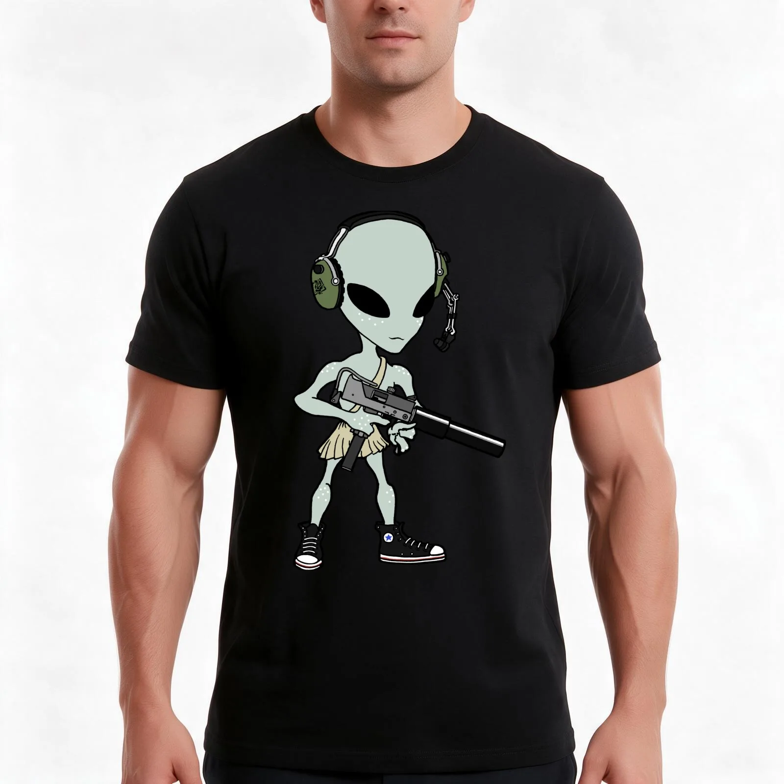 Extra Terrestrial Firepower T-Shirt Summer Casual Cotton Tee Oversized Streetwear Tops Vintage Graphic Print 100% Cotton