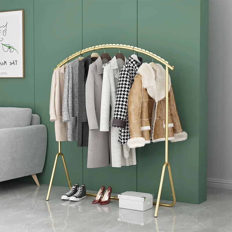 

Living Room Storage Coat Rack Nordic Clothes Storage Rod Stand Golden Dressing Room Entrance Hall Furniture