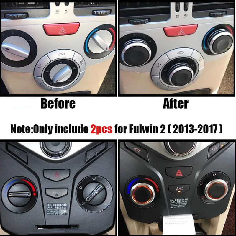 Car styling Air Conditioning Control Switch AC Knob Car Accessories Case For Chery Fulwin 2 A1 QQ3 QQ6