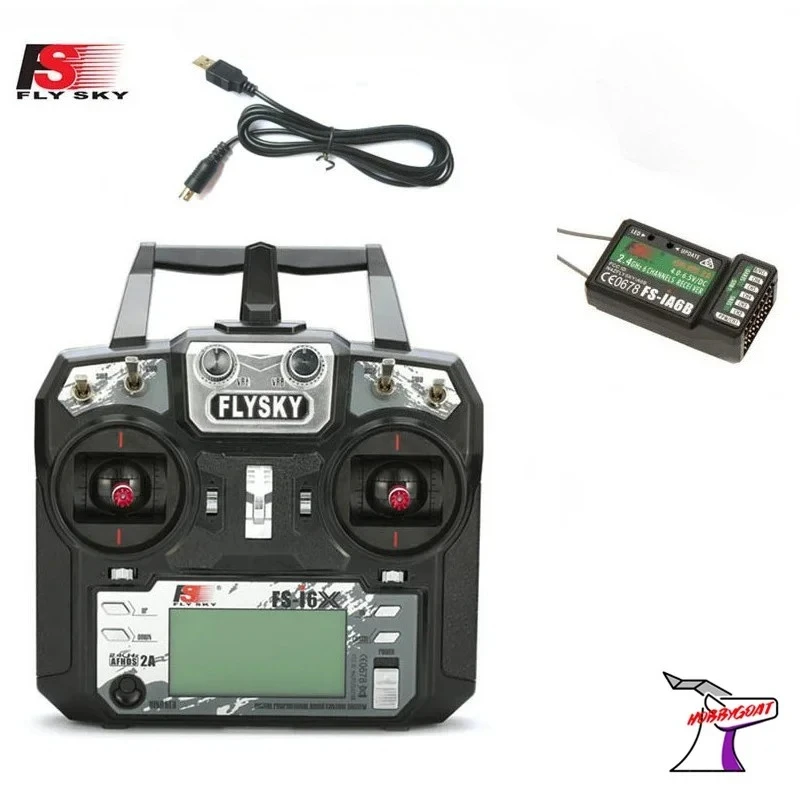

FLYSKY FS-I6X I6X 2.4G 10CH AFHDS 2A Radio Transmitter Mode1 / Mode2 with IA6B Receiver
