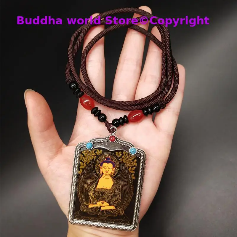 GOOD Efficacious Amulet Greco-Buddhist pocket travel Mascot Amitabha Amitayus buddha Auspicious Tibet Buddha card Pendant