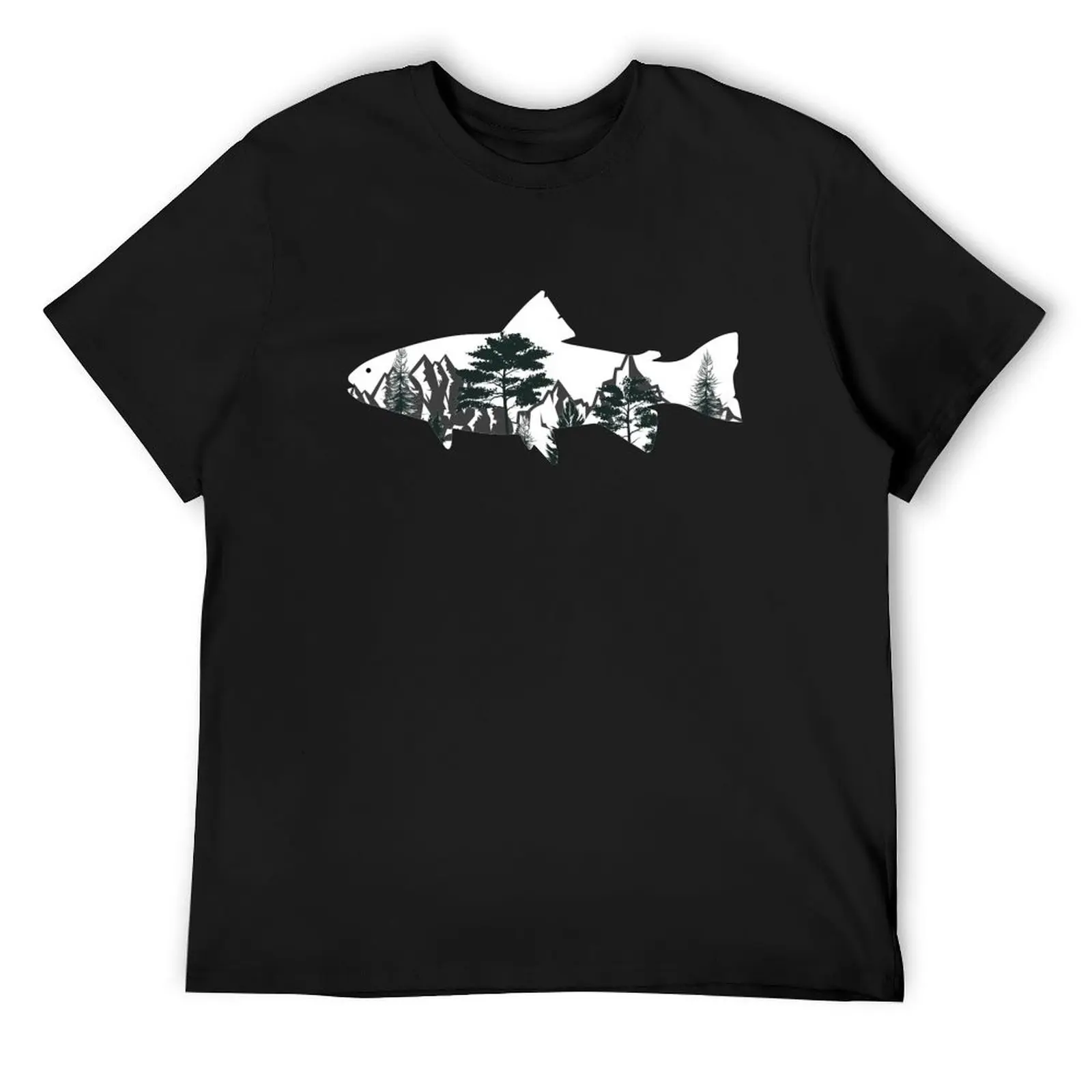 Trout Trees,Fly Fishing T-Shirt plain cute tops graphic tee shirt cute clothes Men's cotton t-shirt