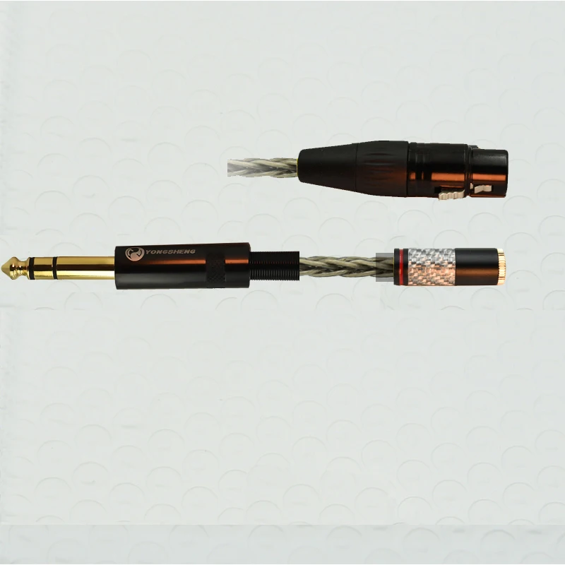 الفضة الصوت الحبل 6.5 trs 6.35 جاك ذكر إلى 4.4 أنثى كابل 2.5 مللي متر/4.4 مللي متر إلى اليدوية متوازنة Adpter ل HIfi MP3 مشغل موسيقى