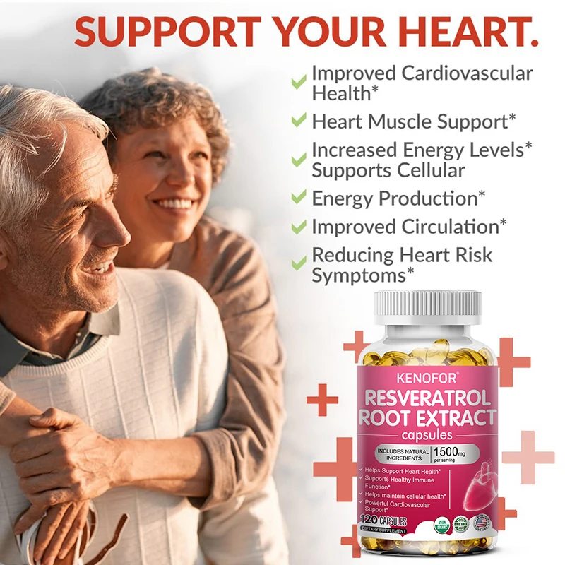 Resveratrol 1500 Mg - Antioxidant Supplement, Anti-aging, Boosts Immunity, Metabolism, Heart Health, Cellular Health