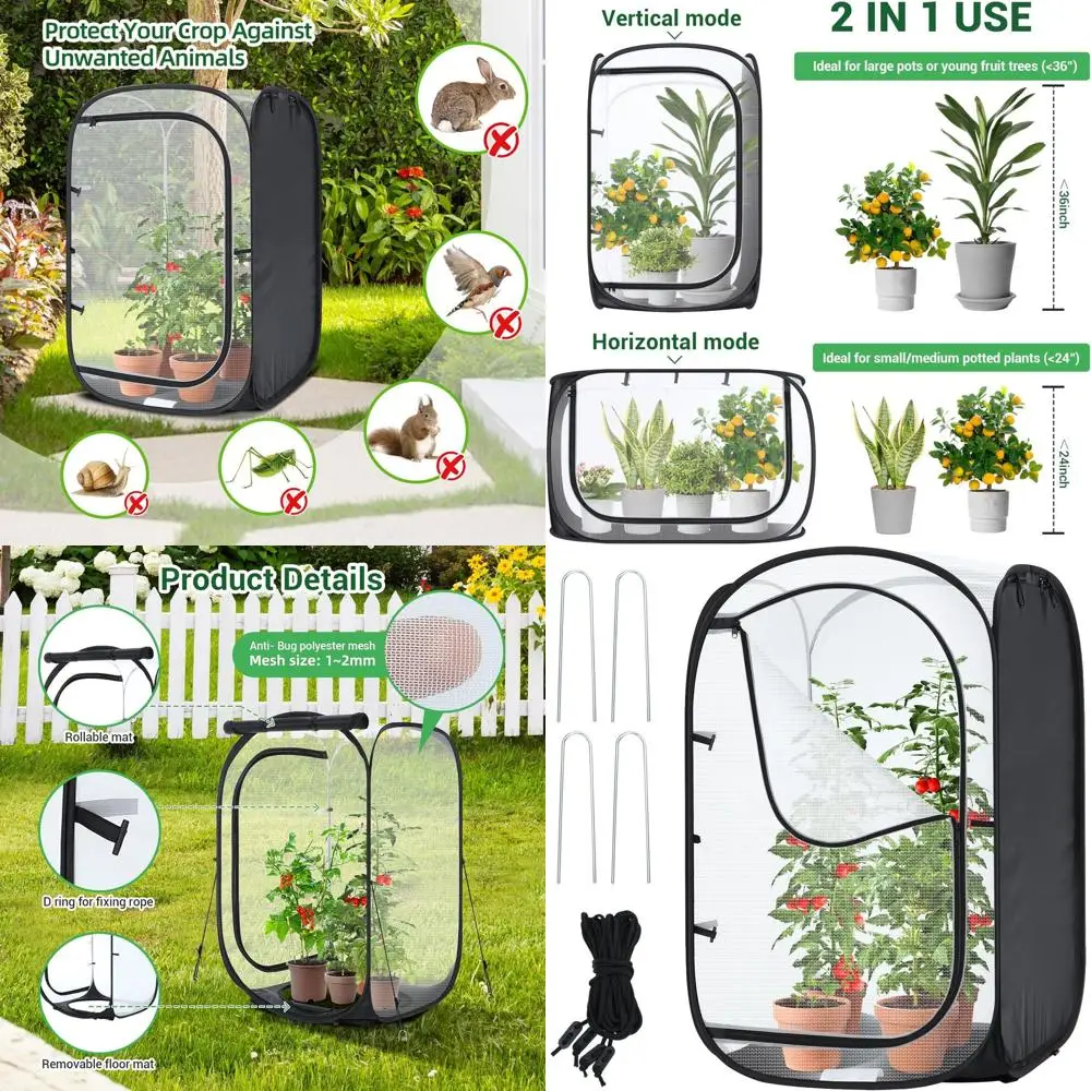 

Outdoor Mesh Plant Cover - Protect Strawberries, Fruits, Vegetables, and Flowers from Wind, Birds, and Insects