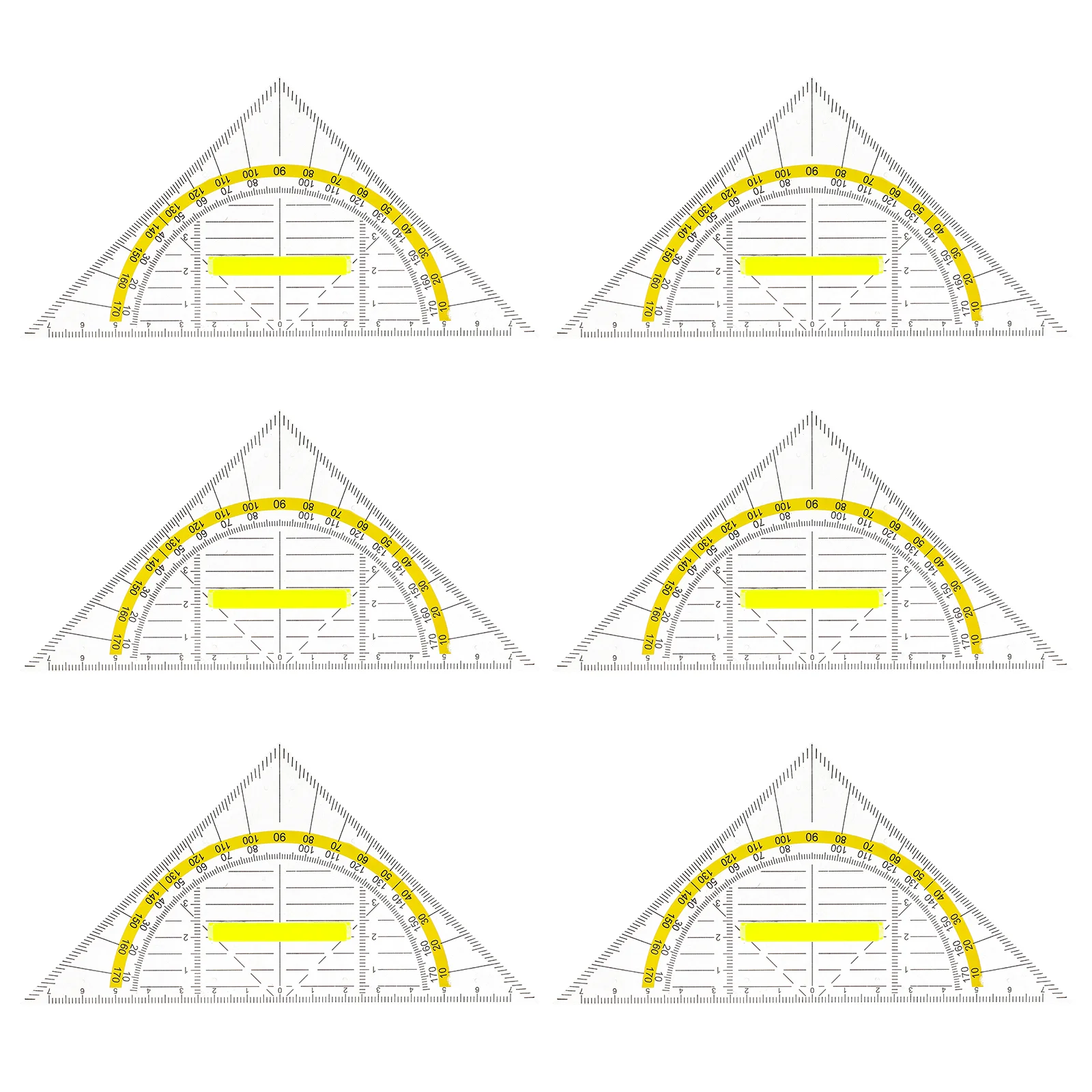 6 Pcs Multifunctional Triangle Ruler Measuring Rulers Squares Multi-functional Geometric Geometry Measurement Drawing