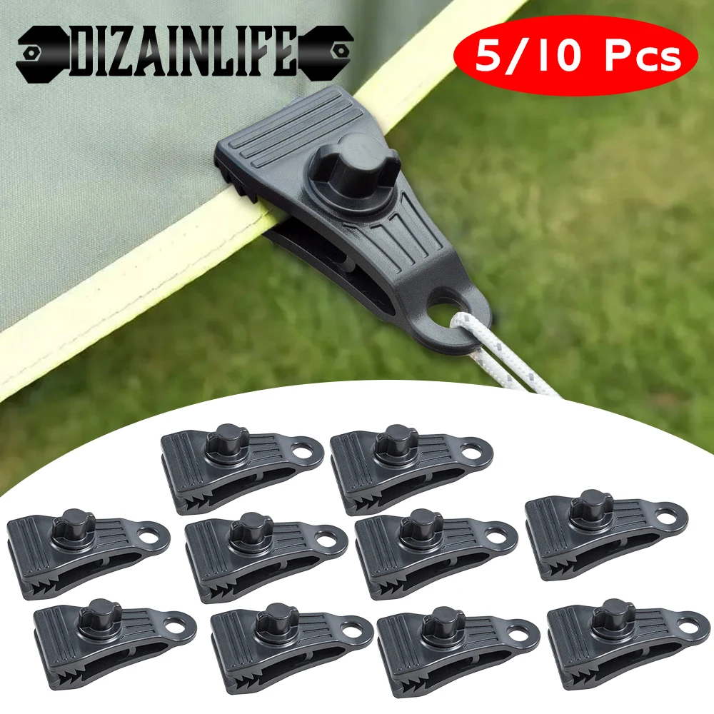 5/10Pcs Tarp Clips Heavy Duty Lock Grip Clamps Pool Cover Tent Fasteners Holder Windproof for Canopy Awnings Outdoor Camping