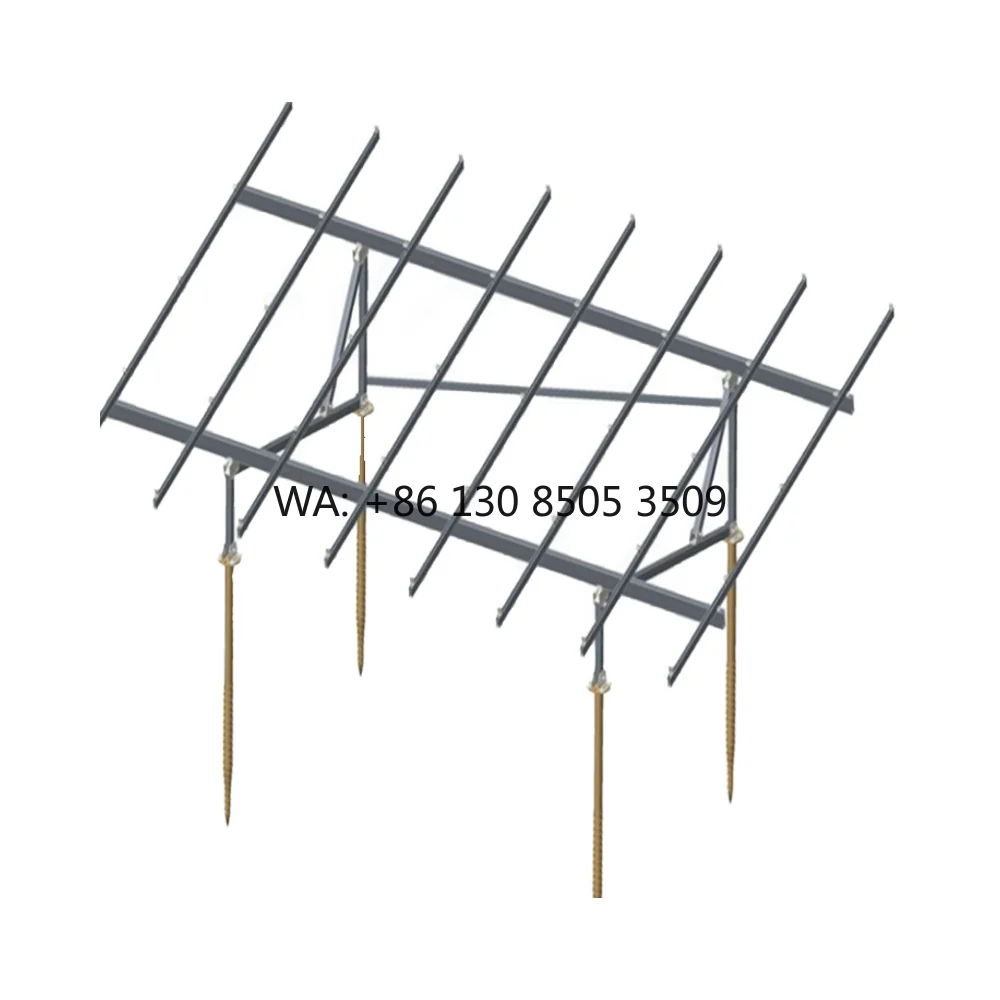 Super Solar Panel Ground Mounting Steel Hot Dip Galvanizing Steel Ground Screw Pile Framed Mounting Bracket Structure