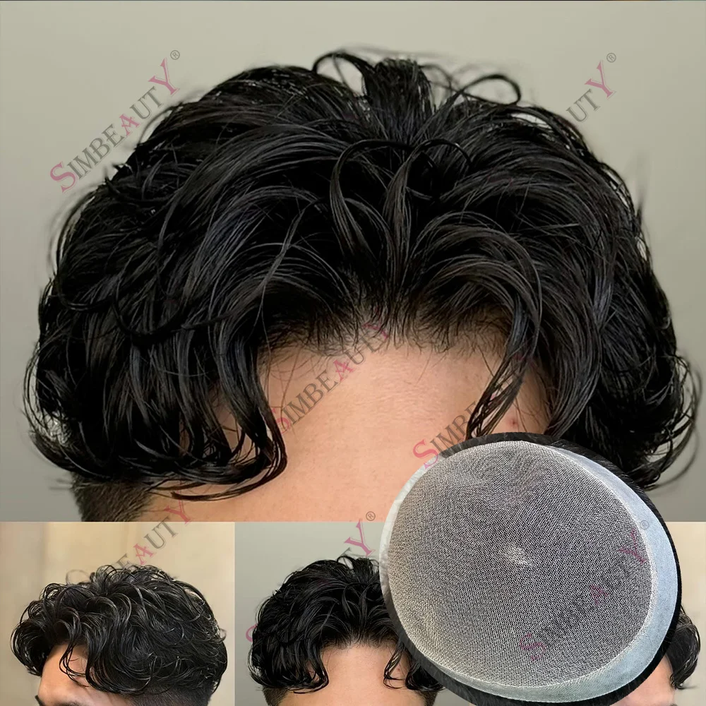 

Невидимый парик-накладка с естественной линией роста волос из Австралии, дышащая основа из кружева и полиуретана # 1 черно-коричневый прямой парик для мужчин, самый дешевый