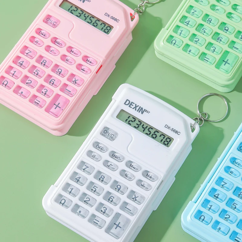 Smart Stay Mini Flip Calculator Lightweight Small Mini Scientific Calculator 8 Digits Candy Color Office School Supplies