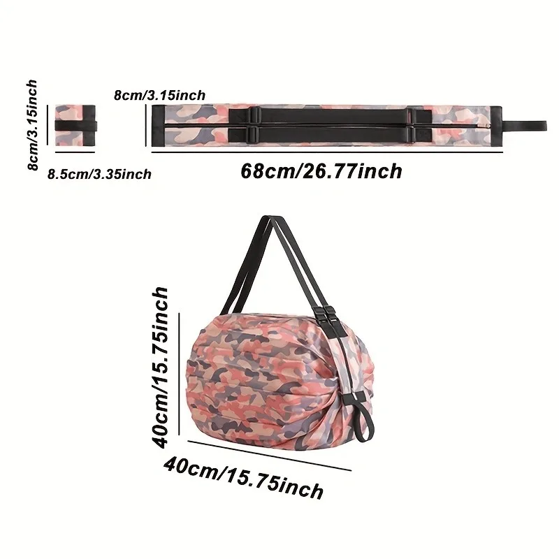 Foldable Storage Bag With Handle Portable Travel Camouflage Handbags Large Capacity Shopping Bag