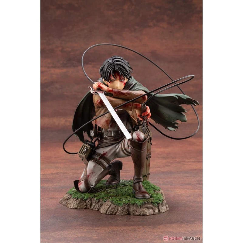 In Stock KOTOBUKIYA Original 1/7 Attack on Titan Levi Ackerman Rival Kneeling Position Anime Figure Toys Gift for Kids