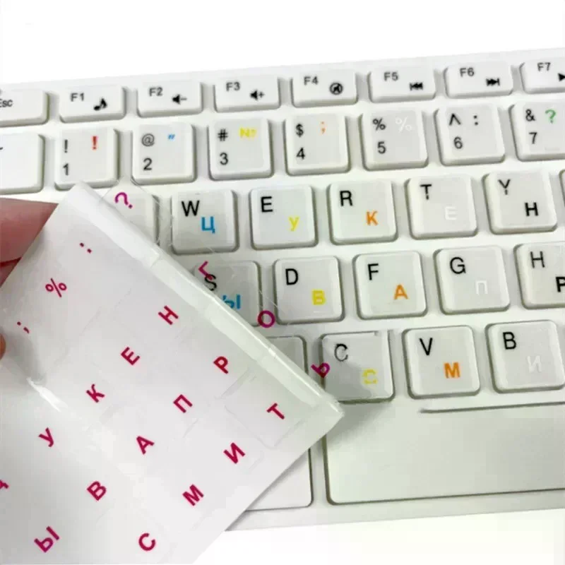 Russian Transparent Keyboard Stickers Language Alphabet Black White Label For Computer PC Dust Protection Laptop 1PCMulticolour