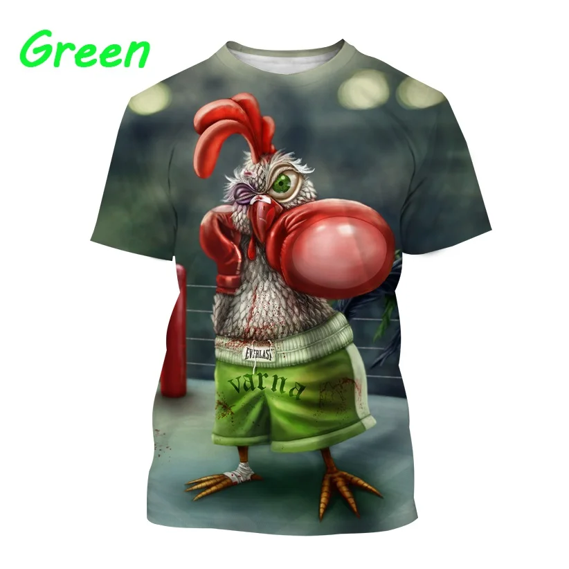 Official-website Fashion Graphic T-shirt Chicken 3D Print Mens Clothing Funny Anime Chicken Unisex Casual Short Sleeve Tees Tops