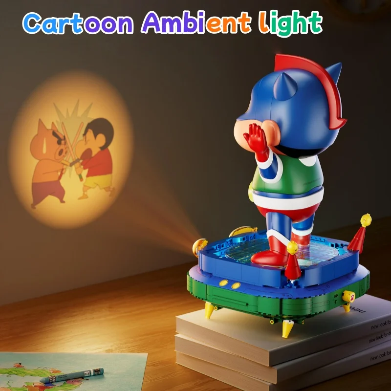 New AREAX Crayon Shin Chan Series Building Blocks Transform Into