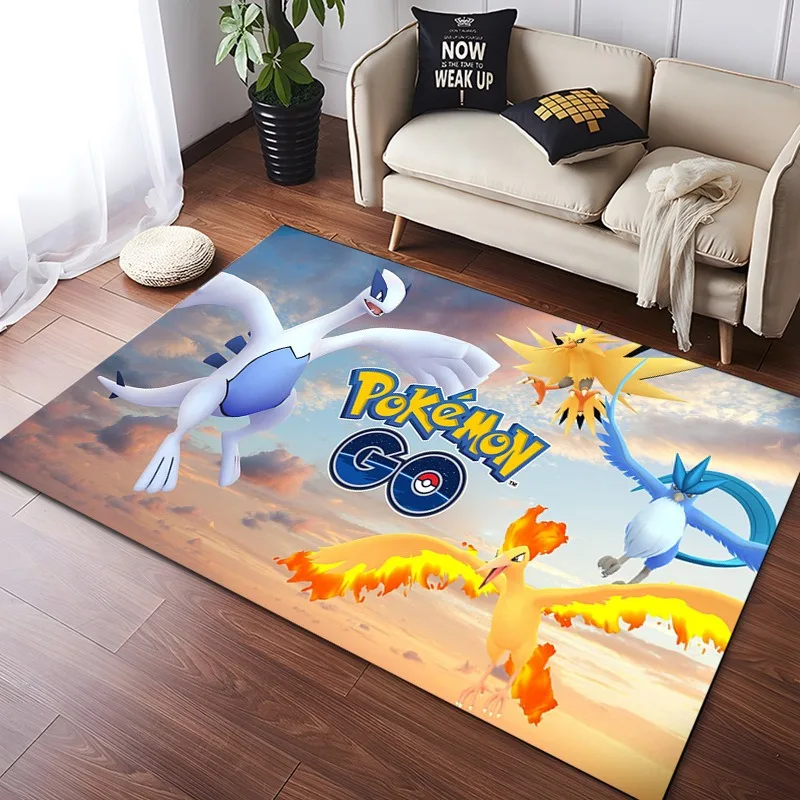 MINISO Cute Pokemon Cartoon Carpet Rug for Home Living Room Bedroom Sofa Doormat Child Play Area Rug Non-slip Floor Mat Gift