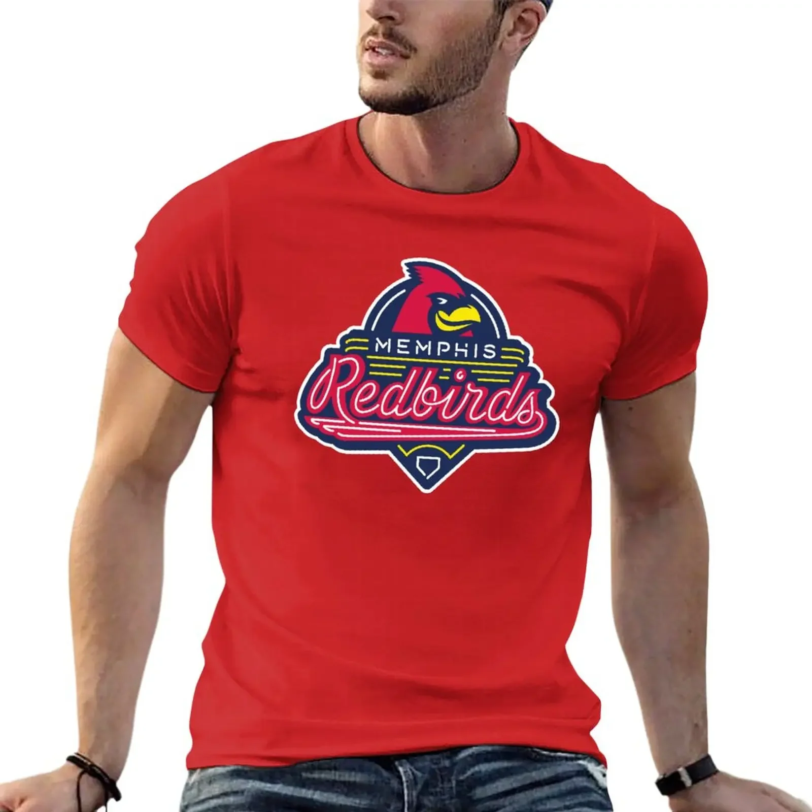 New The-Redbirds-(new)-Sports T-Shirt blue archive anime clothes custom t shirt graphic t shirt vintage mens cotton t shirts