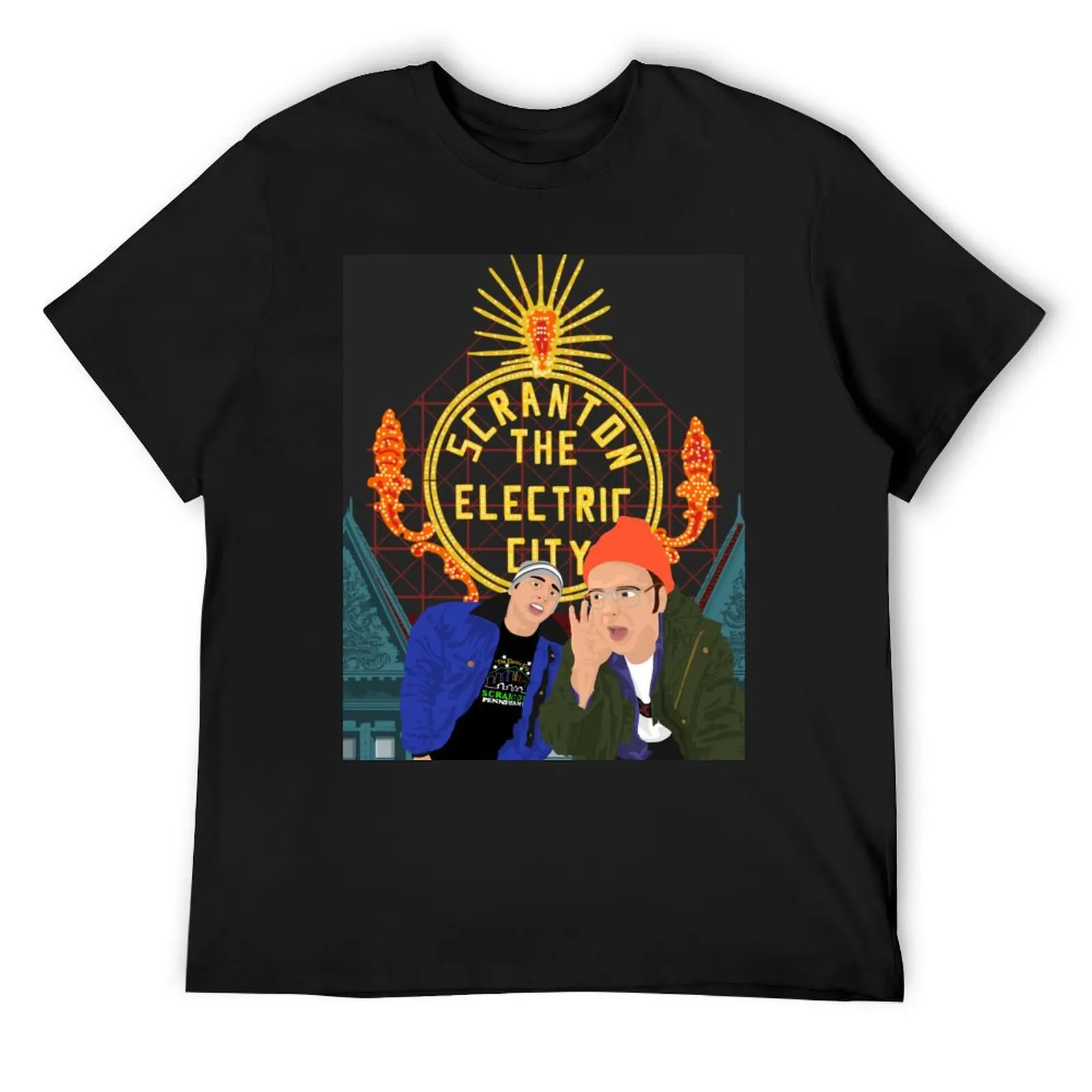 

Lazy Scranton The Electric City T-Shirt Short sleeve tee tops man clothes essential t shirt t shirts for men cotton