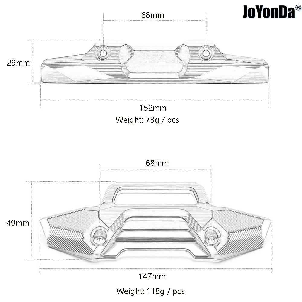 #8935 #8936 Aluminum Front and Rear Bumper Upgrade Parts for RC 1/10 Traxxas MAXX 4S 89076-4 89086-4