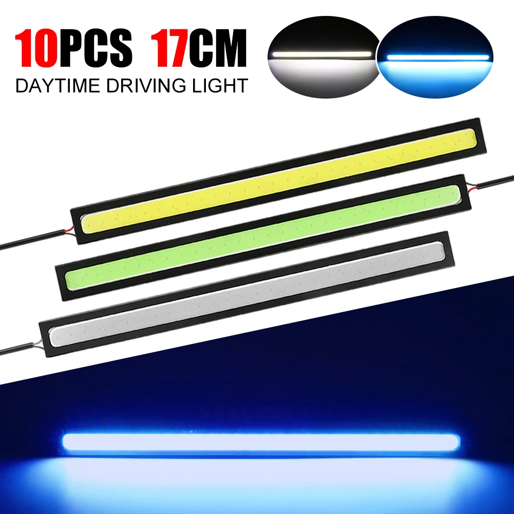 

10-Pack Waterproof DC 12VLED Daytime Running Light 17cm Super Bright COB Car Universal Fog Light for Auto Accessories