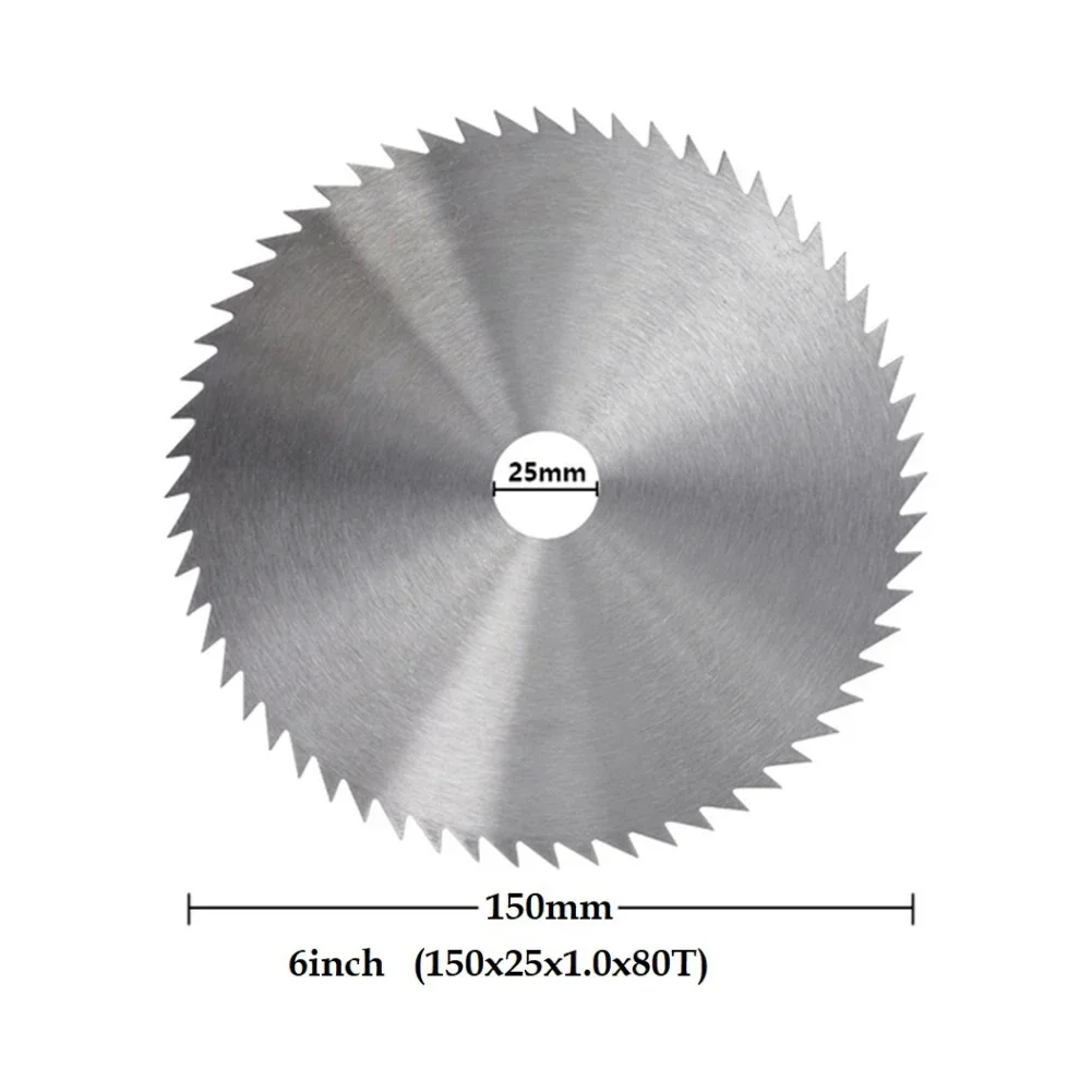 Lâmina de serra circular de aço manganês 150mm 80 dentes ferramenta elétrica para madeira alumínio placa metal ferramenta corte casa