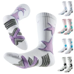 Professional Basketball Socks Breathable Mesh Mid-Tube Length Star Jacquard Sports Socks Towel Bottom Non Slip Socks