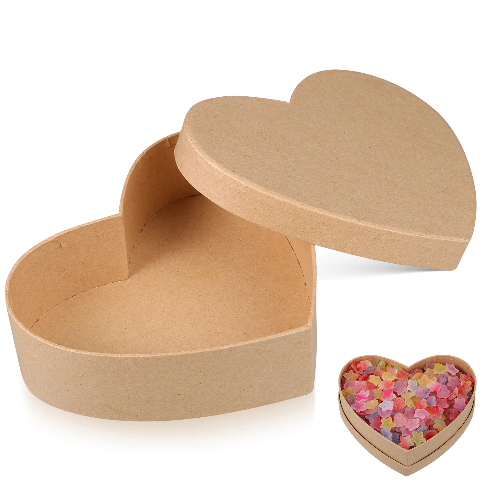 

Heart Shaped Presentation Present Box DIY Valentine's Day Present Box Heart Shaped Flower Box Floral Present Box Kraft Paper Box