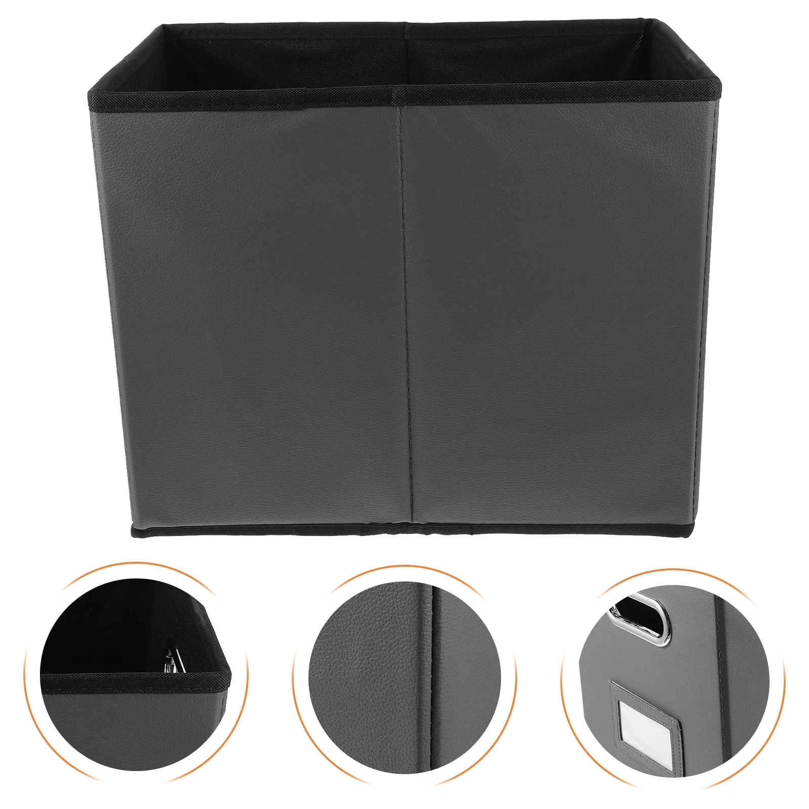 

Bins File Holder Storage Baskets for Organizing Container Dark Grey Pvc