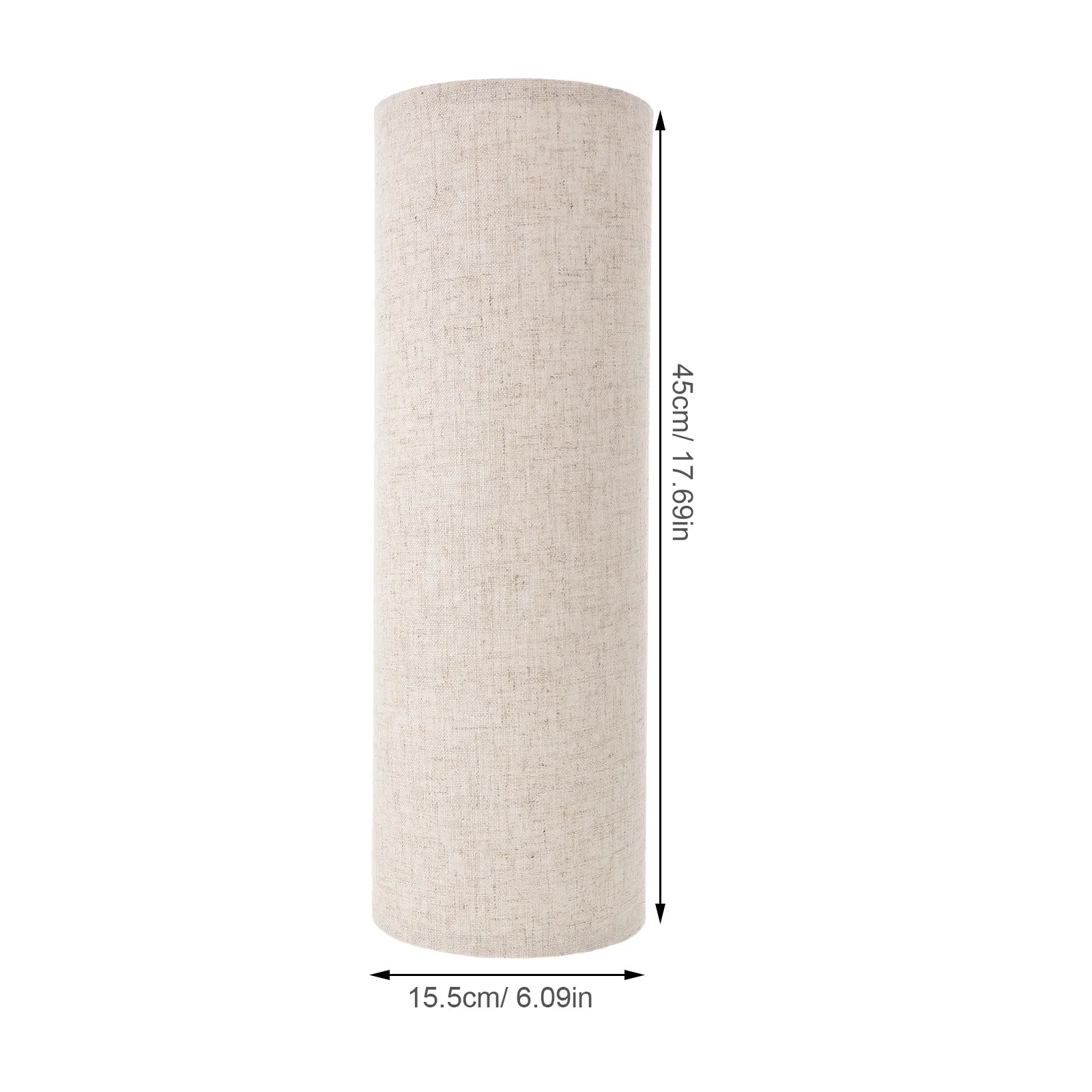 Household Cloth Lampshade E27 Fabric Lamp Cover Shade Light Fixture Shade Fine Linen Lampshade Beige Round Lengthen 45cm