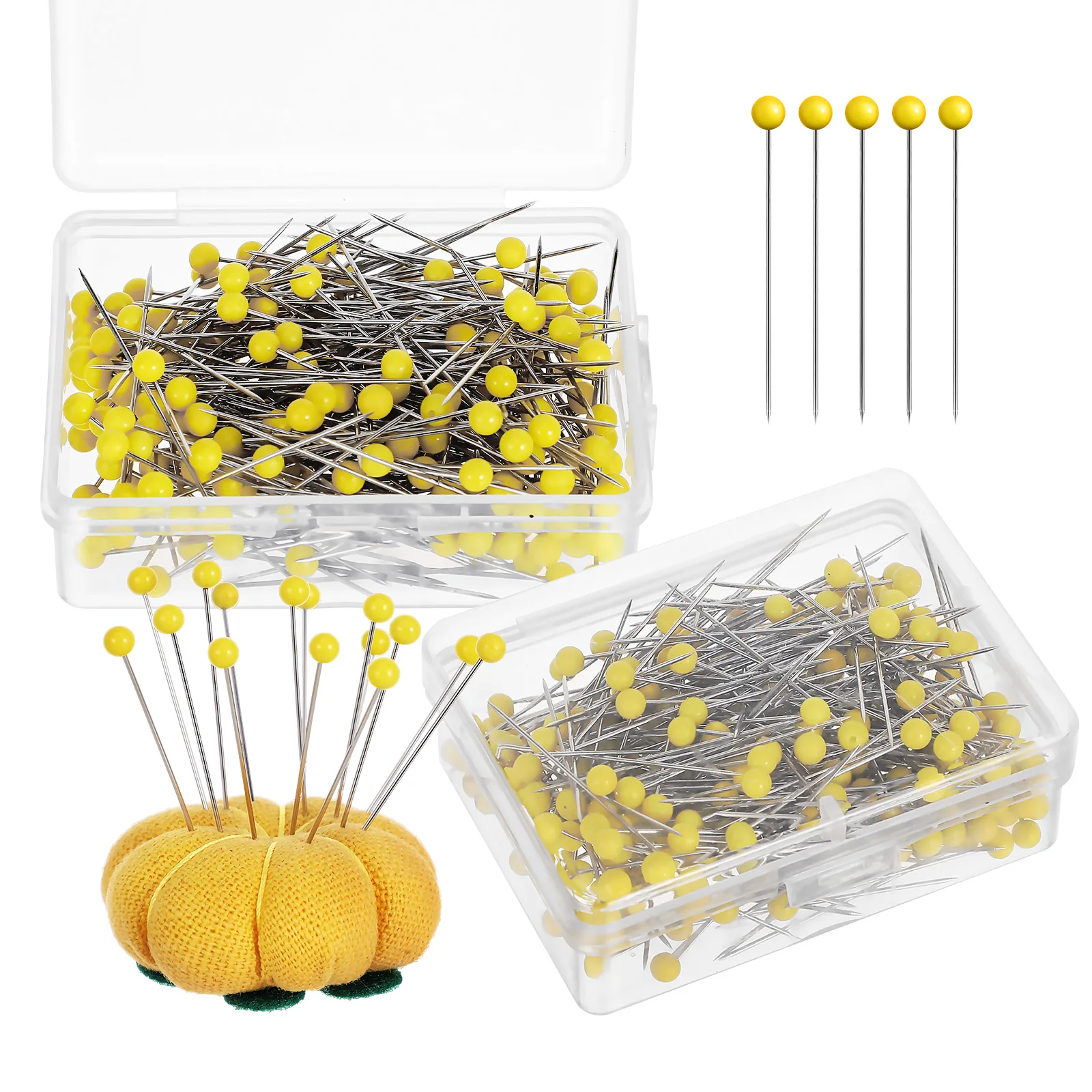 

500Pcs Glass Head Pins Durable Steel Wire Straight Pins Quilting Dressmaking Jewelry Making Crafts Small Marking Pin