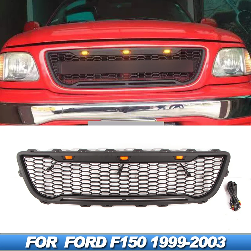 

Для FORD F150 1999-2003 гриль с лампочками модификация 2000 2001 2002 F150 передний бампер решетка гоночный гриль