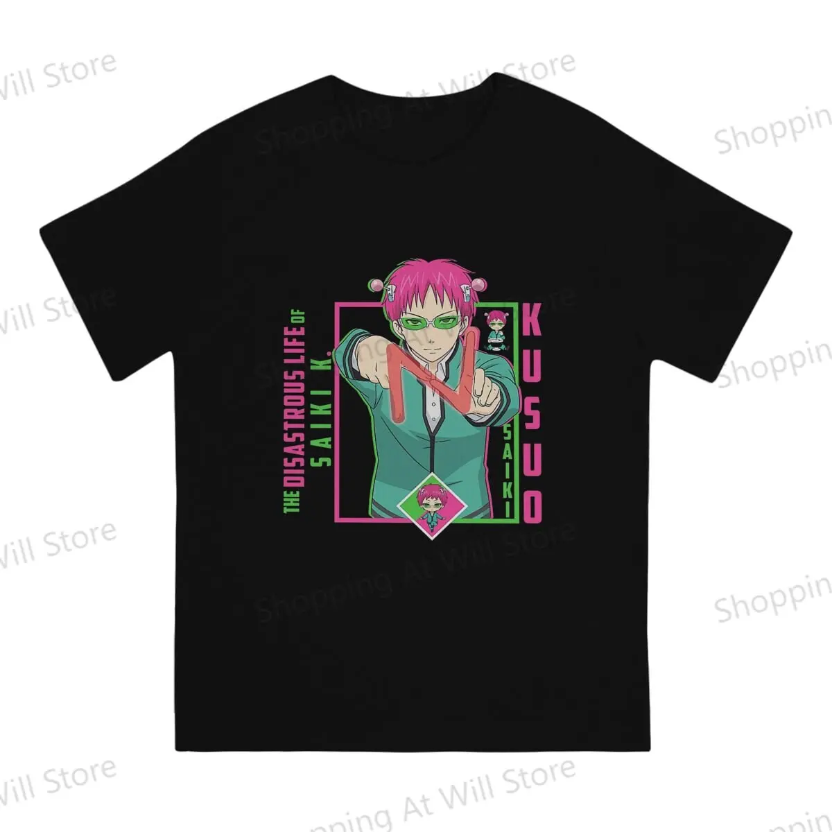 Summer men's and women's casual T-shirts  The Disastrous Life of Saiki K Round neck short sleeved T-shirt Street Clothing S-6XL