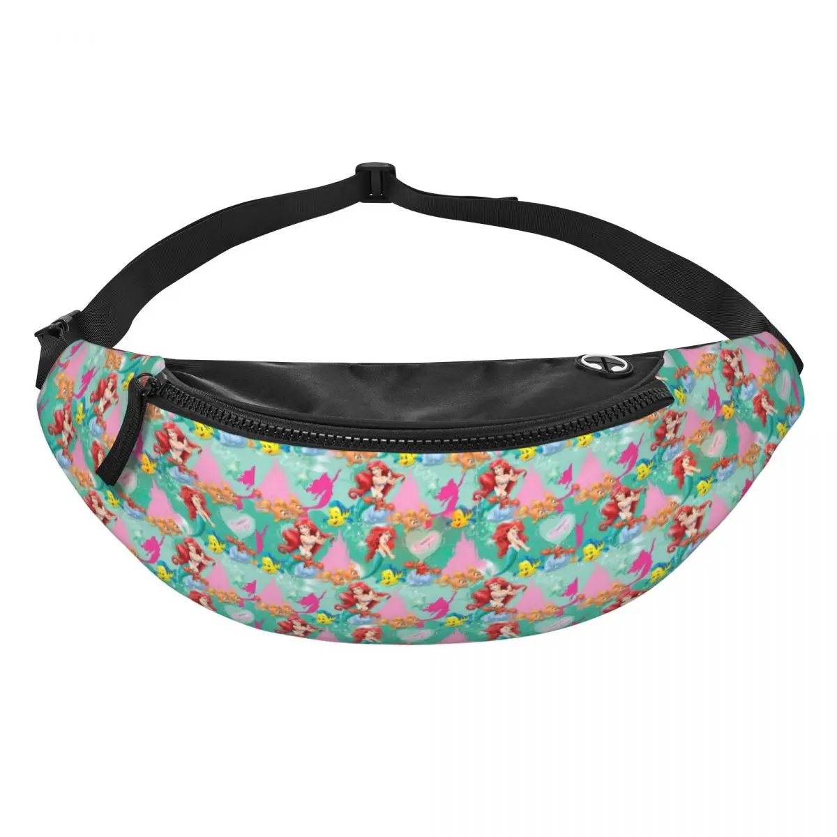 

Custom The Little Anime M-Mermaid Fanny Pack Men Women Crossbody Waist Bag for Running Phone Money Pouch