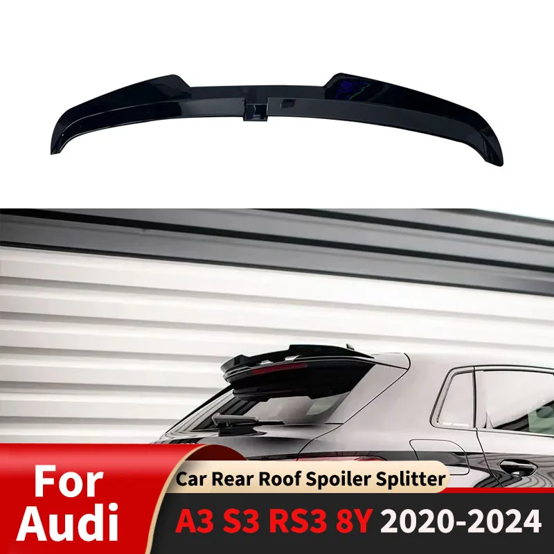 For Audi A3 S3 RS3 8Y 5Door Sportback 2020-2024 Maxton Style Car Rear Roof Spoiler Splitter Rear Trunk Lip Accessories Tuning