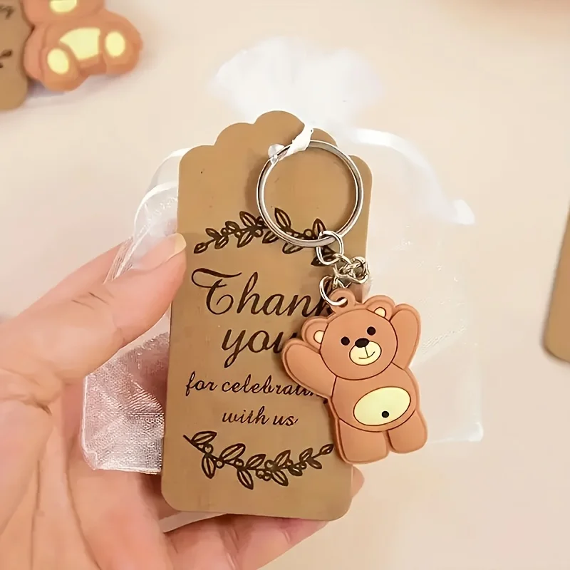 72pcs/24 Sets of Bear Key Pendants, A Thank-you Gift Set for Party Presents, Birthday Decorations, Novelty Tokens for Guests