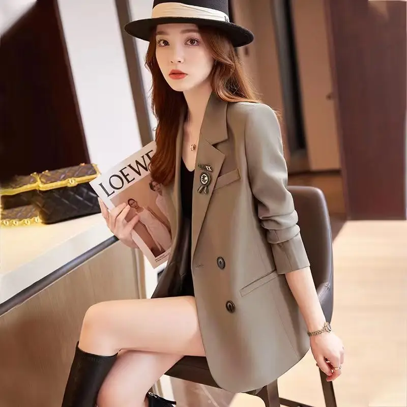 Commuter Small Suit Coat Primavera Outono 2023 Novo Estilo Versão Coreana Ternos Casuais Profissionais Slim Fit Versátil Top