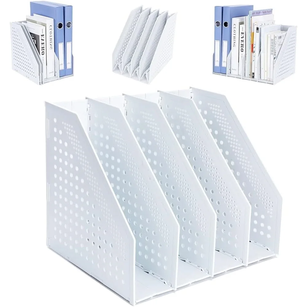 1Pc Deli 3/4 Grids Versenkbare Datei Halter Desktop Buchstützen Schreibtisch Veranstalter Magazin Datei Veranstalter Kreative DIY Buch Veranstalter