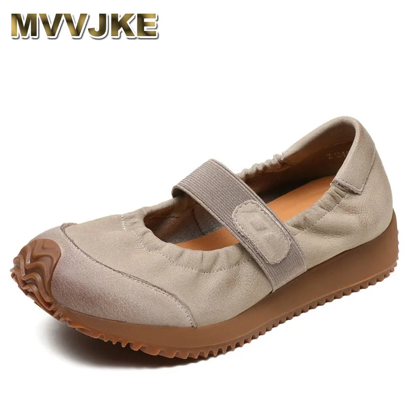 

3,5 см замшевые женские летние эластичные сандалии без шнуровки на платформе на танкетке, удобная обувь, этнические женские лоферы на плоской подошве в стиле ретро