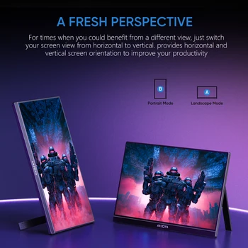 ARZOPA 16.1 Inches Portable Gaming Monitor 144Hz 100% SRGB 1080P FHD IPS Screen Second Screen for Switch, Xbox, PS5, Laptop, Mac 4