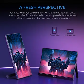ARZOPA 16.1吋便攜式遊戲顯示器,144Hz刷新率,100% sRGB色域,1080P全高清IPS螢幕,可作為第二螢幕,適用於Switch、Xbox、PS5、筆記型電腦、Mac等設備,型號Z1FC 7 最佳銷售 便攜式螢幕顯示器 - №3