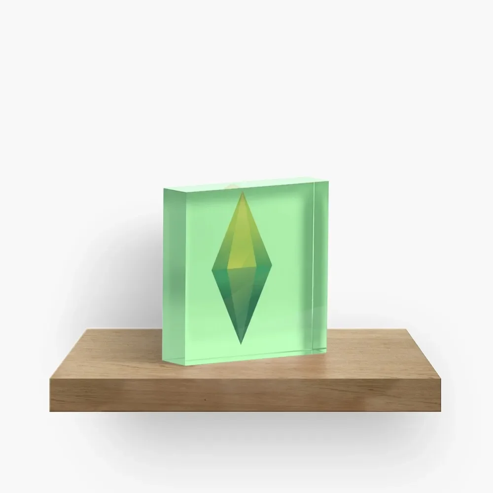 Sims Plumbob  Acrylic Block Home Board  Bedroom Transparent Print Decor Art Wedding Family Funny Decoration Room Stamping Cute