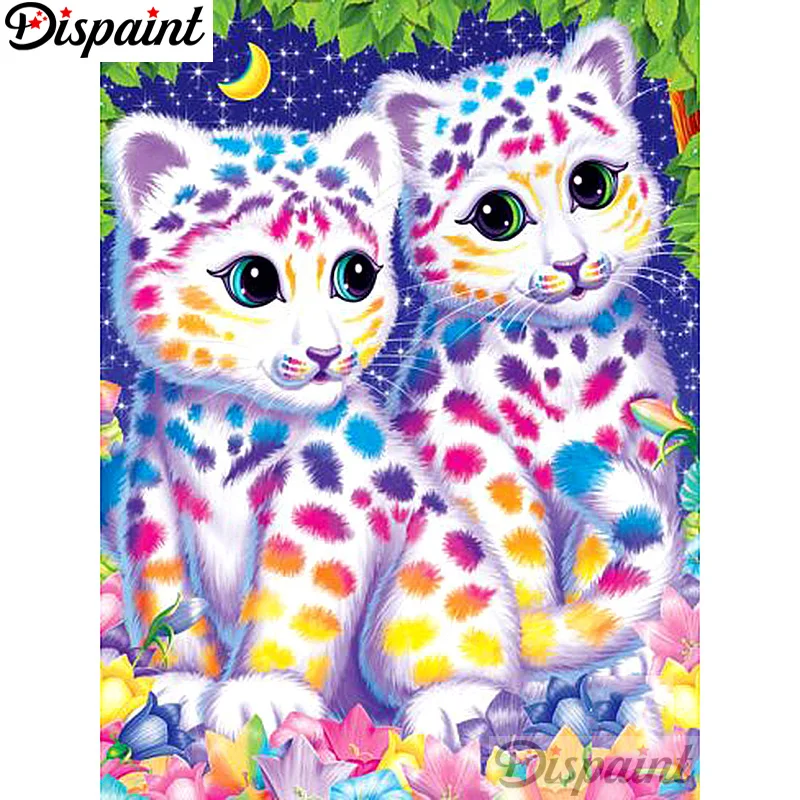 

Dispaint Full Square/Round Drill 5D DIY Diamond Painting "Colored leopard" 3D Embroidery Cross Stitch Home Decor Gift A12404