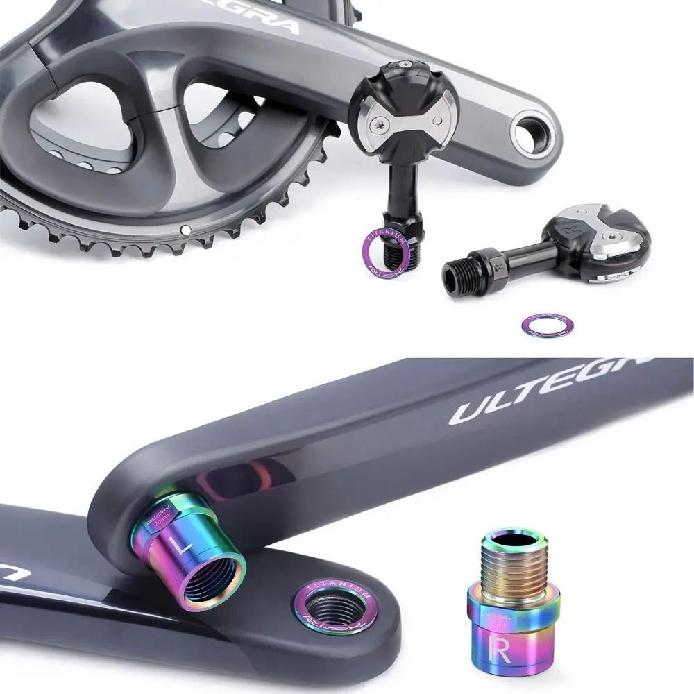 

2PCS Protective Gasket Ring Bicycle Pedal Washer Titanium O Ring Bicycle Spacer Gasket Durable OD 20mm