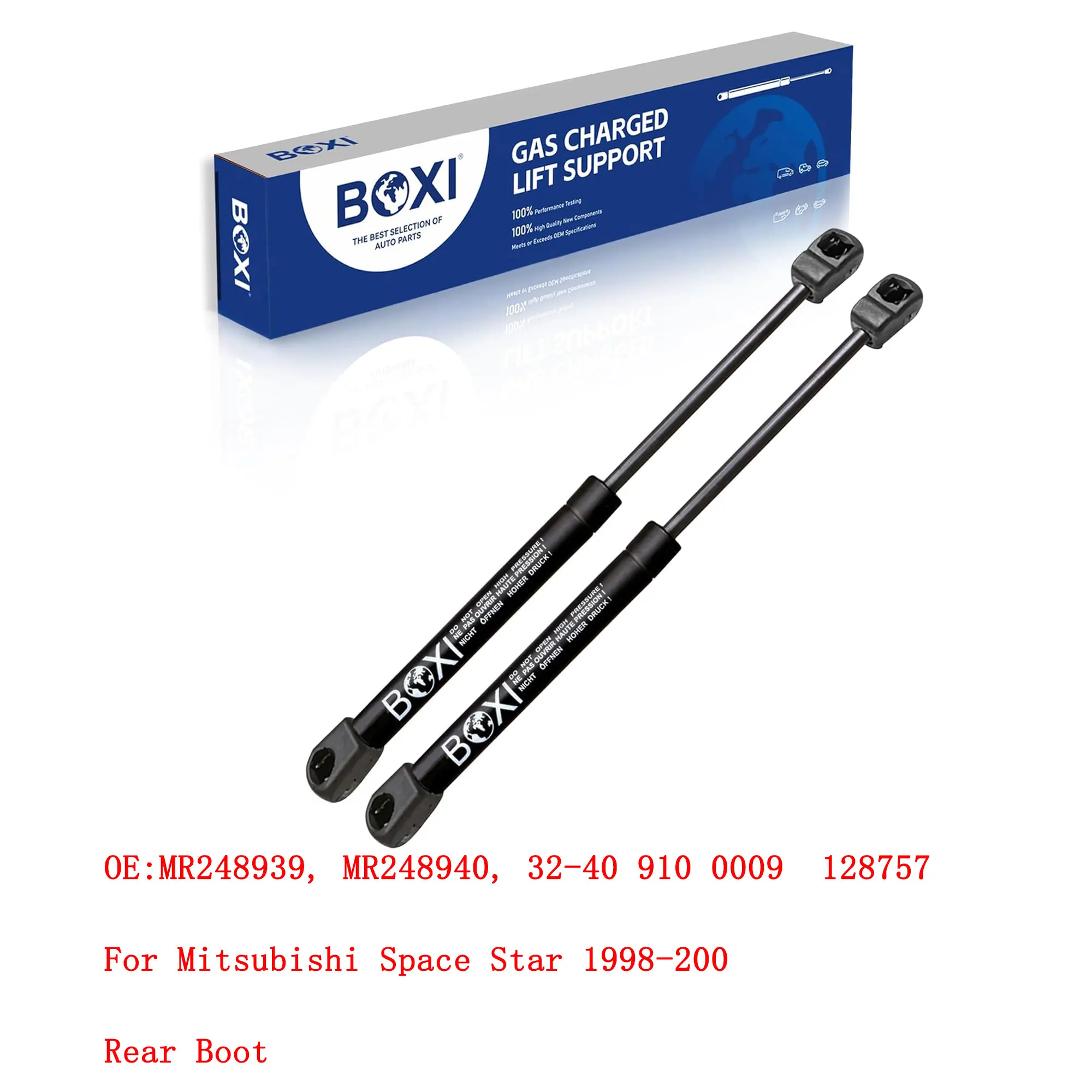 BOXI 2Pcs Rear Boot Shock Gas Spring Lift Support Prop MR248939 MR248940 128757 For Mitsubishi Space Star 1998 - 2004 Lift Strut