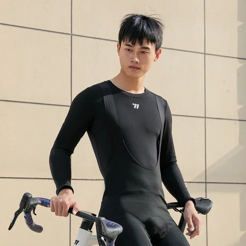 WEST BIKING Winter Fleece Cycling Jersey Base Layer Long Sleeve Motorcycle Bicycle Cotton Undershirt Couples Thermal Sport Gear