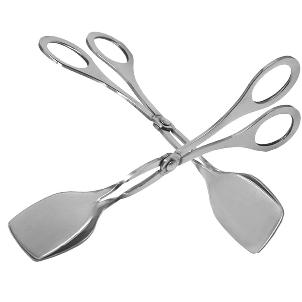 

2 Pcs Stainless Steel Food Tongs Bbq Turning Clamp for Barbecue Heavy Steak Kitchen Meat Cooking