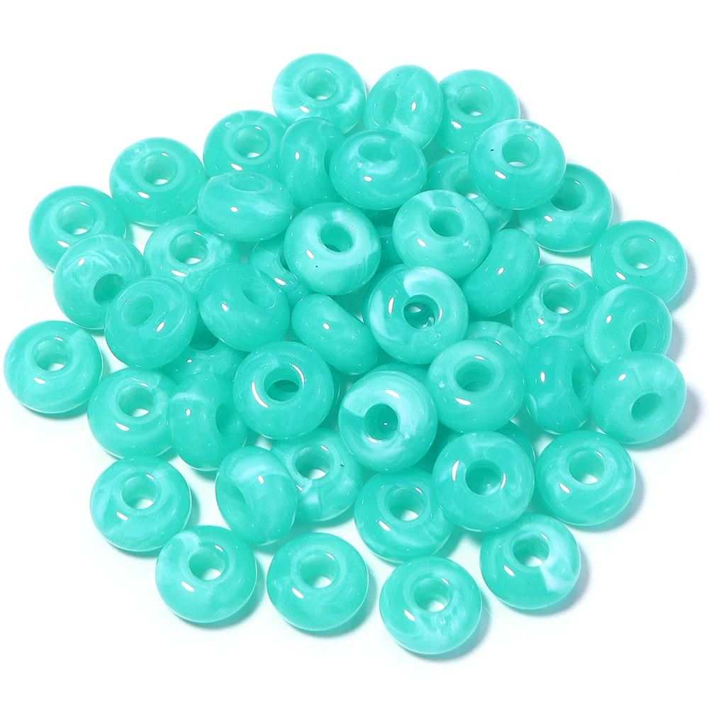 50 Stück/Lot 14×8mm Acrylperlen mit großem Loch, Abstandshalterperlen für die Schmuckherstellung, DIY-Halskette, Armband, Schlüsselanhänger, Zubehör