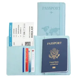 Lover The World Map Passport Cover Hot Stamping Simple Plane Women Men Travel Passport  Case Holder Fashion Wedding Gift